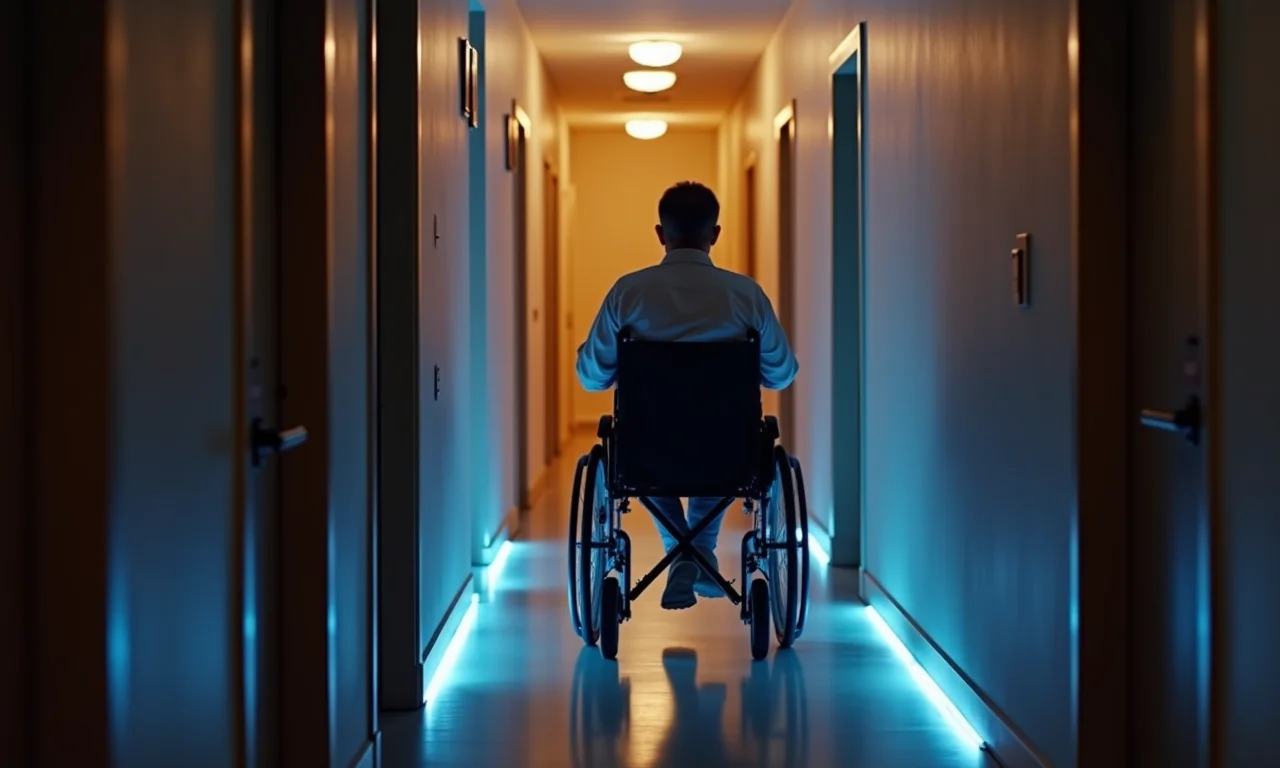 Lâmpadas com sensor de som facilitando a acessibilidade em corredores.