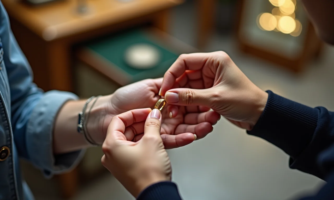 Levando anel de ouro para limpeza profissional.