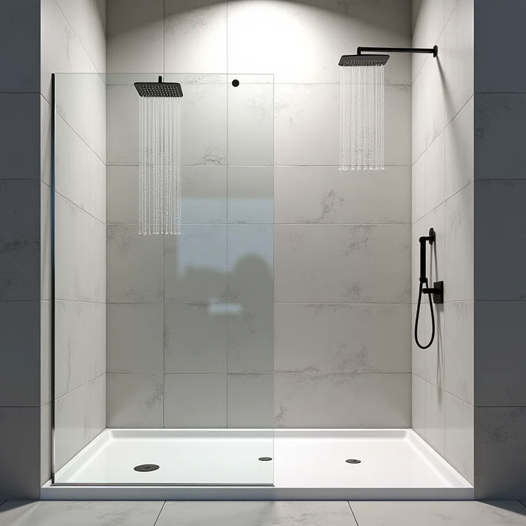 Limpeza de cimento queimado nas paredes do box.