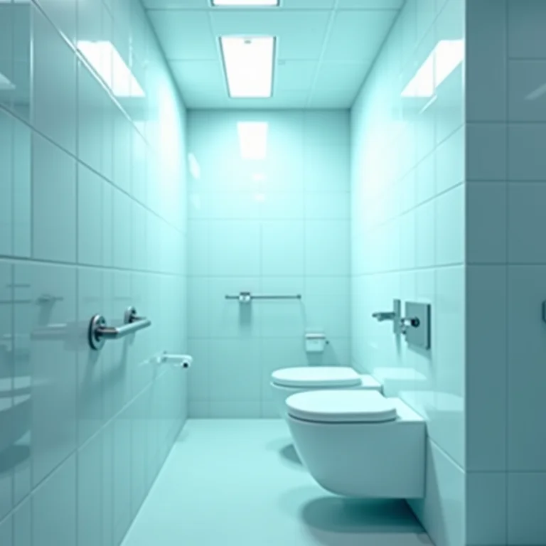 Luz fria e artificial em um banheiro