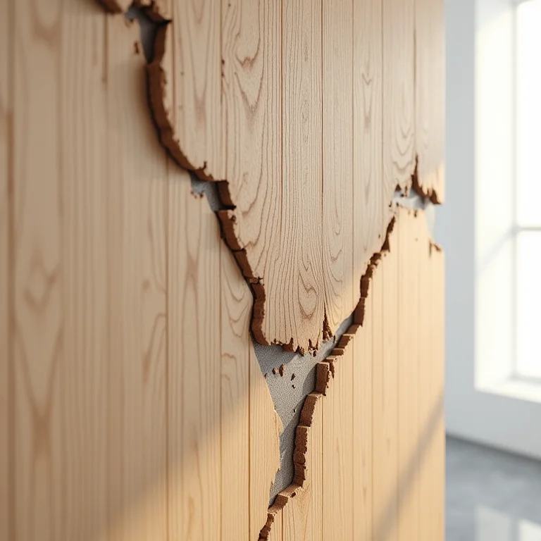 Madeira danificada pela umidade em banheiro