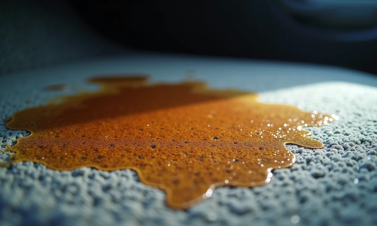 Mancha de café no carpete do carro.