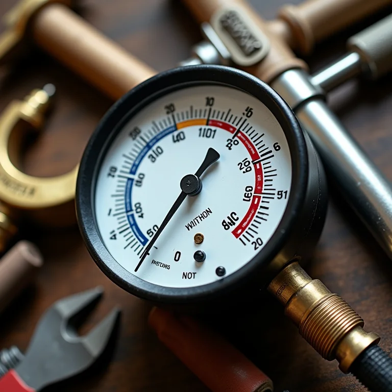 Manômetro indicando nível de pressão perigoso