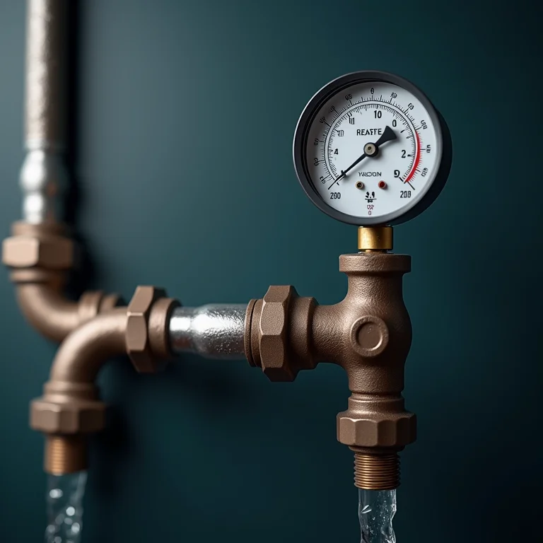 Manômetro medindo a pressão da água na tubulação