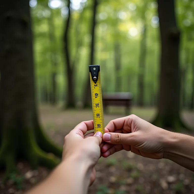 Mãos medindo área para construção