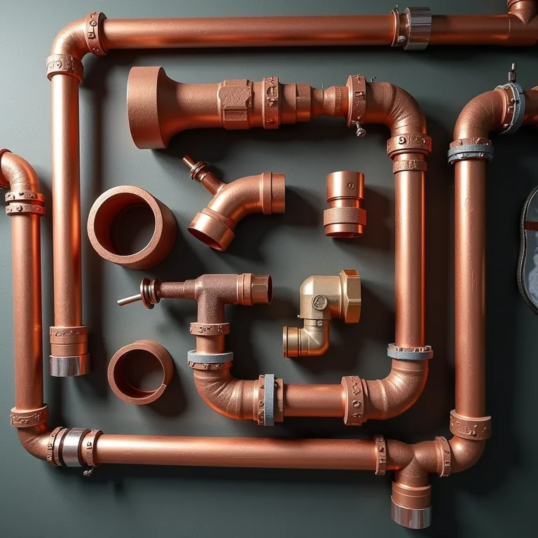 Materiais hidráulicos organizados para instalação de misturador