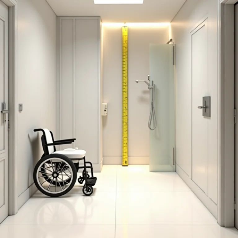 Medidas de um banheiro acessível para cadeira de rodas