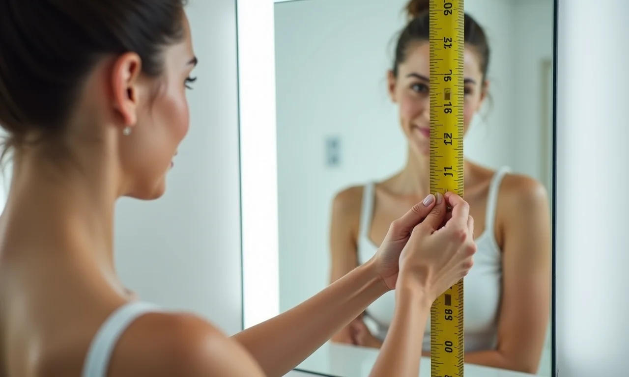 Medindo a altura ideal de uma bancada de closet para ergonomia.