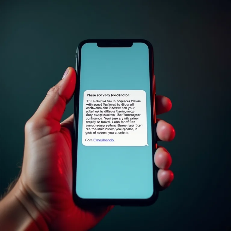 Mensagem suspeita de transportadora solicitando dados