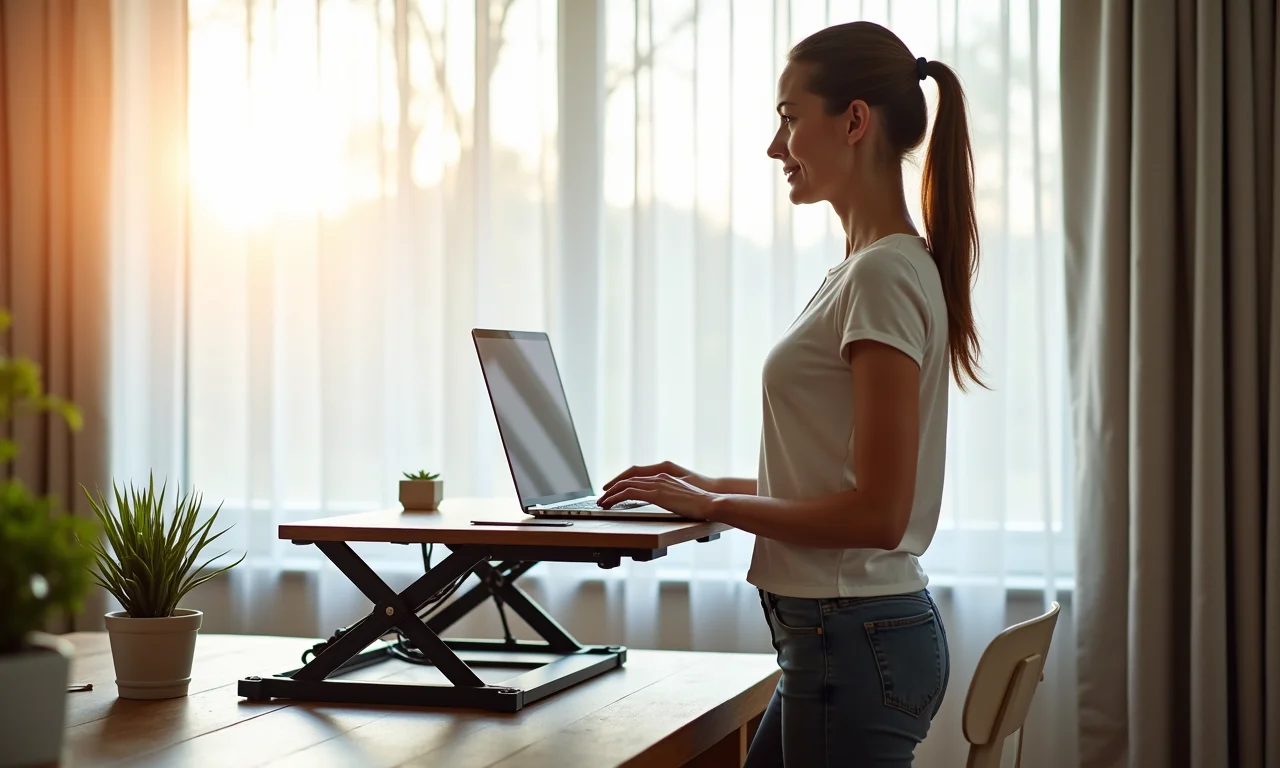 Mesa de trabalho ajustável para mais dinamismo.