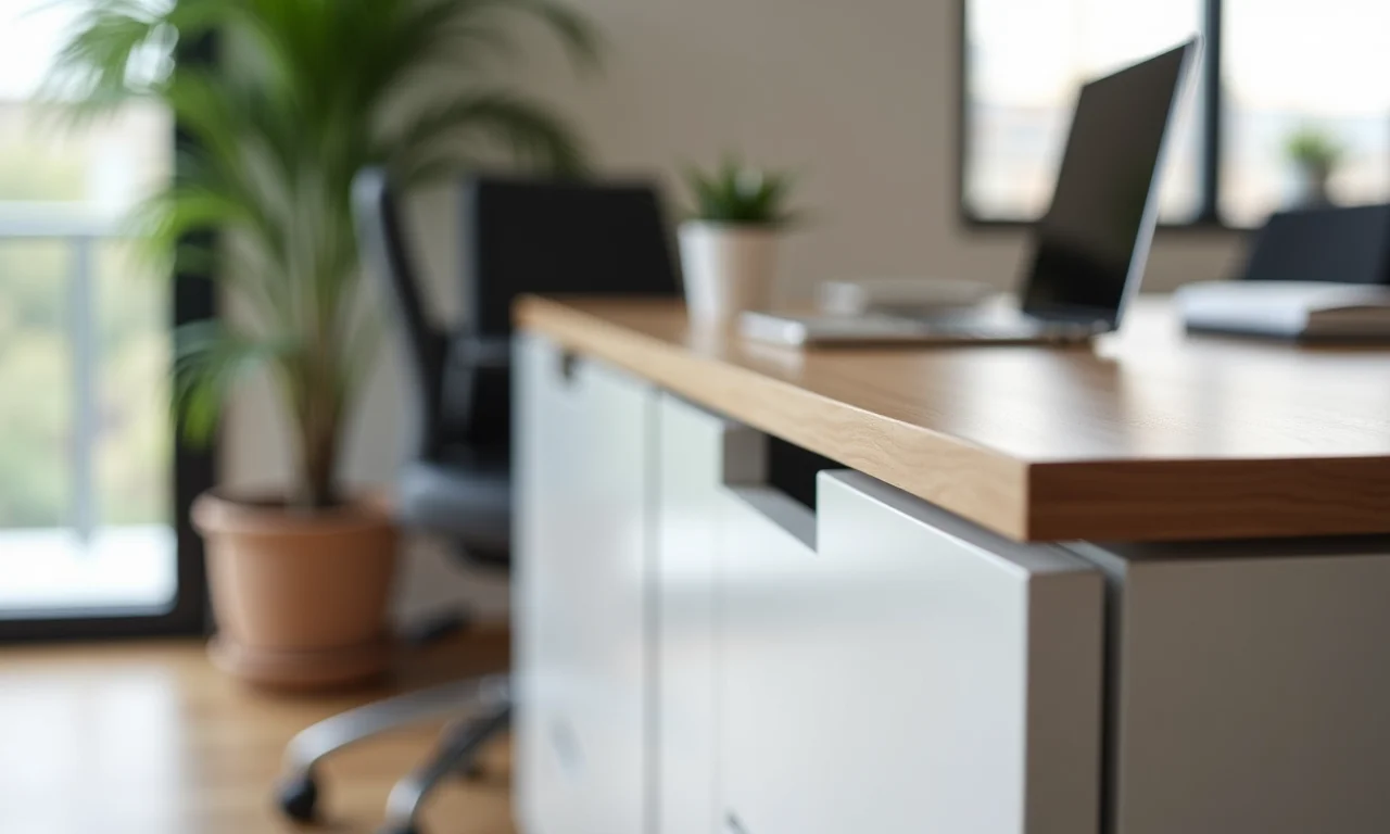 Mesa Delta New com Gaveteiro - Gebb Work em close-up.