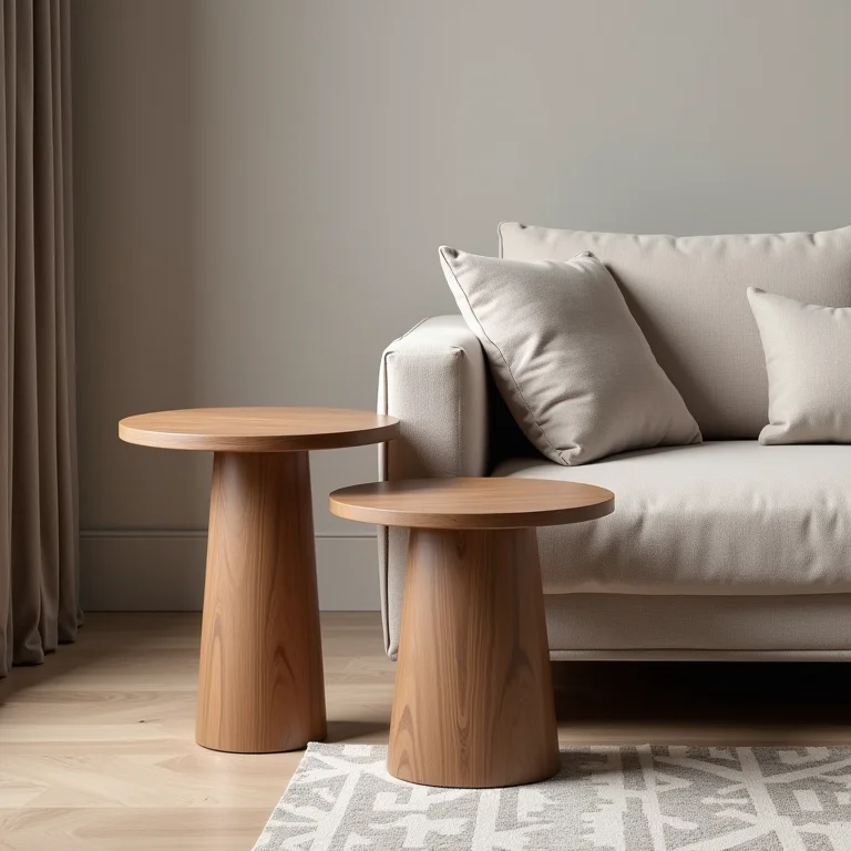 Mesa lateral redonda, quadrada e retangular