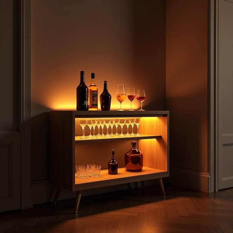 Mesa lateral transformada em um bar