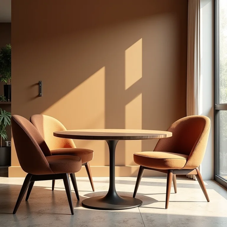 Mesa Saarinen com tampo de madeira