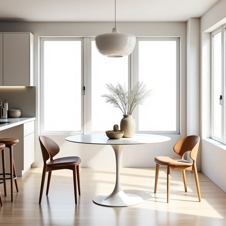 Mesa Saarinen na cozinha como área de café da manhã