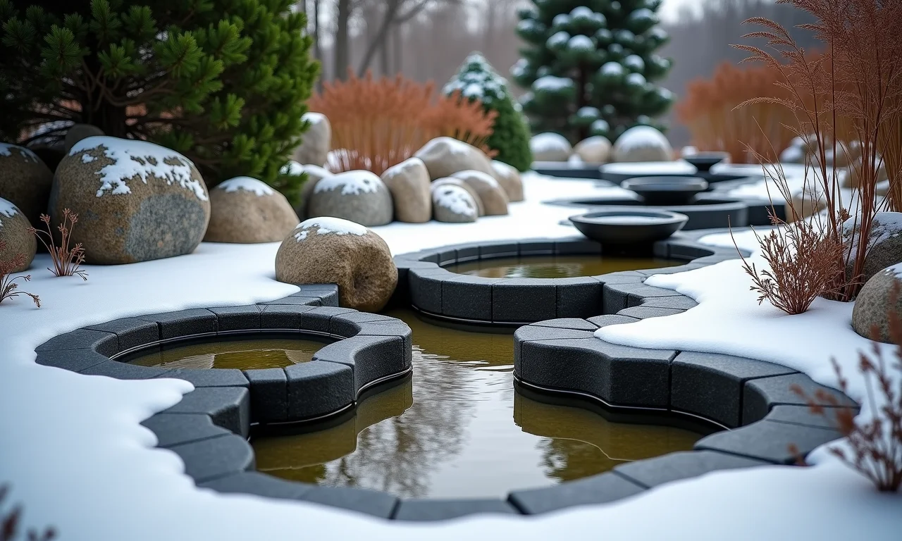 Mini lagos com pedras de diferentes tamanhos e formatos.