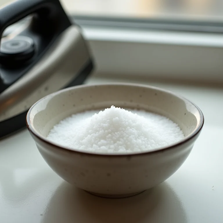 Mistura de vinagre branco e sal para limpeza.