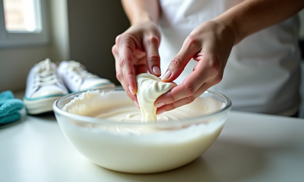 Misturinha mágica para limpar tênis branco.