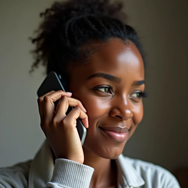 Mulher aliviada ao telefone negociando dívida