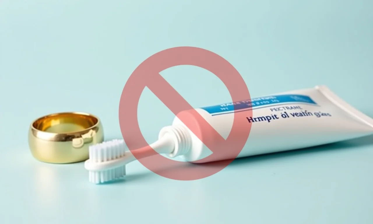 Não use pasta de dente para limpar anel de ouro.