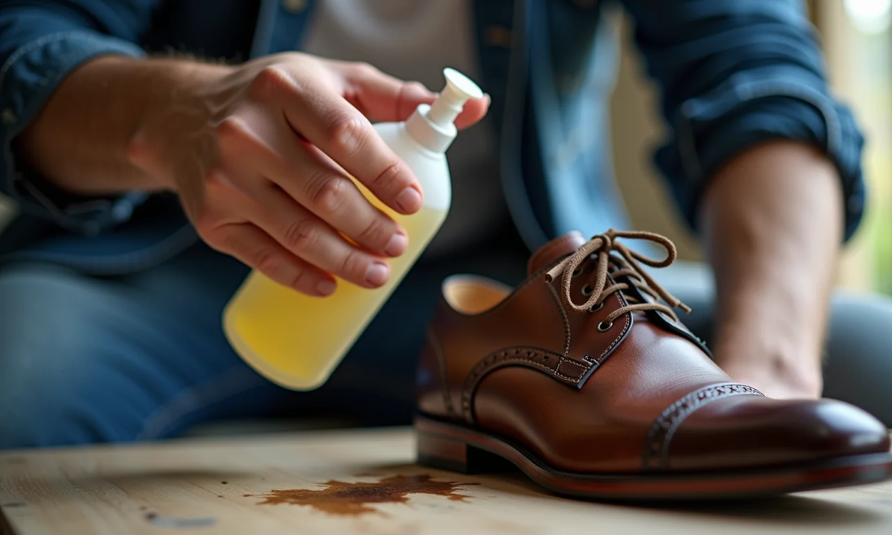 Não use produtos de limpeza multiuso no sapato de couro!