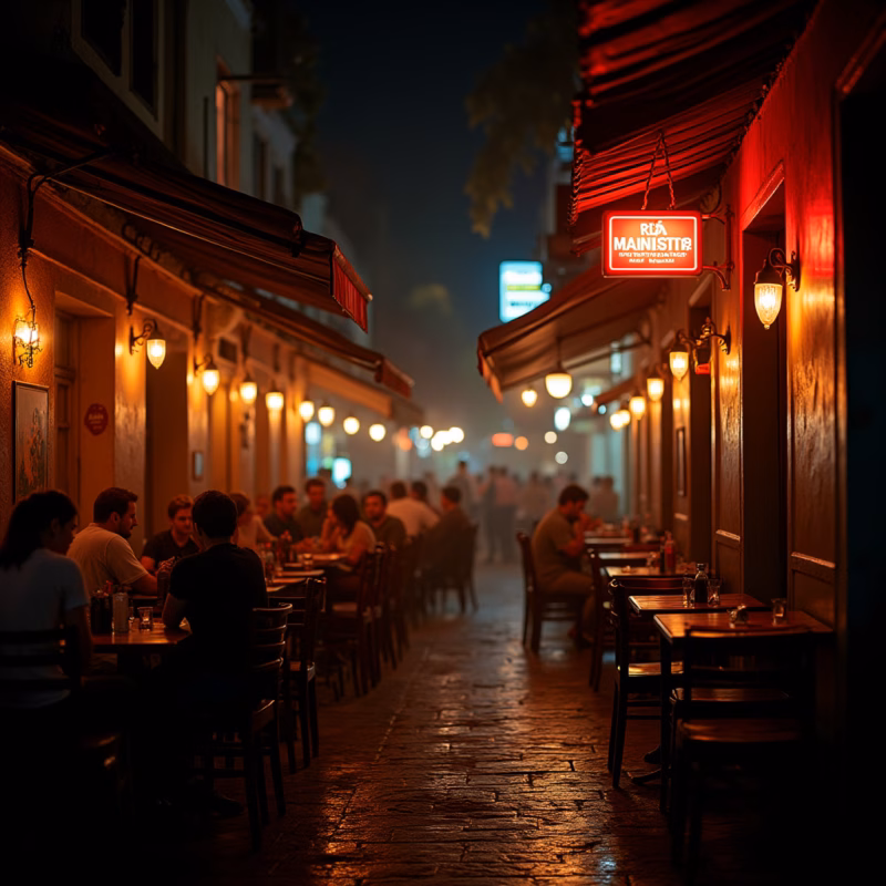 Gastronomia e lazer noturno na Rua Ministro Calógeras, Joinville.