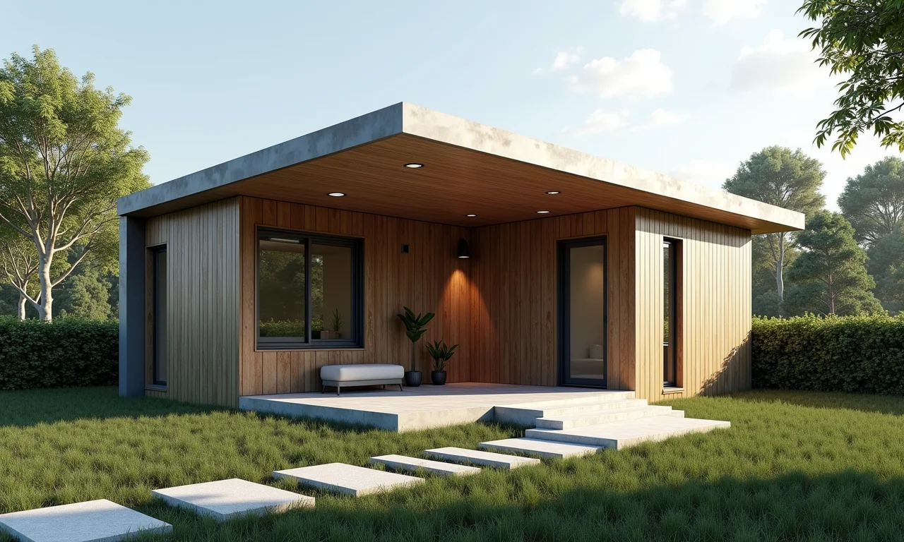 Número residencial moderno em fachada de casa.