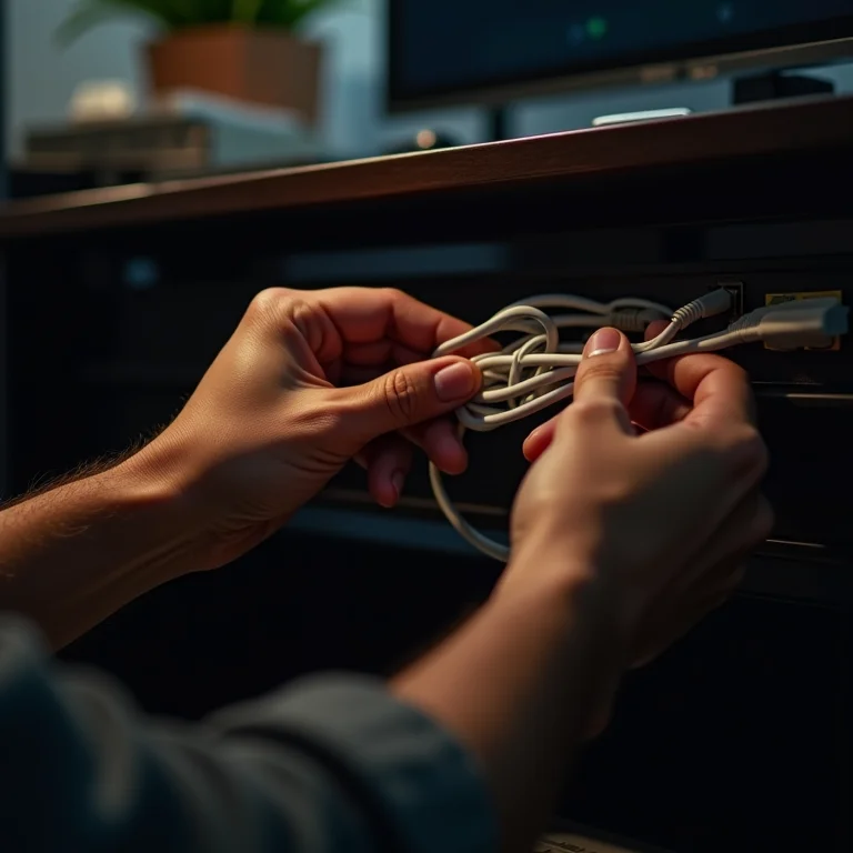 Organizando fios elétricos com abraçadeiras para maior segurança.