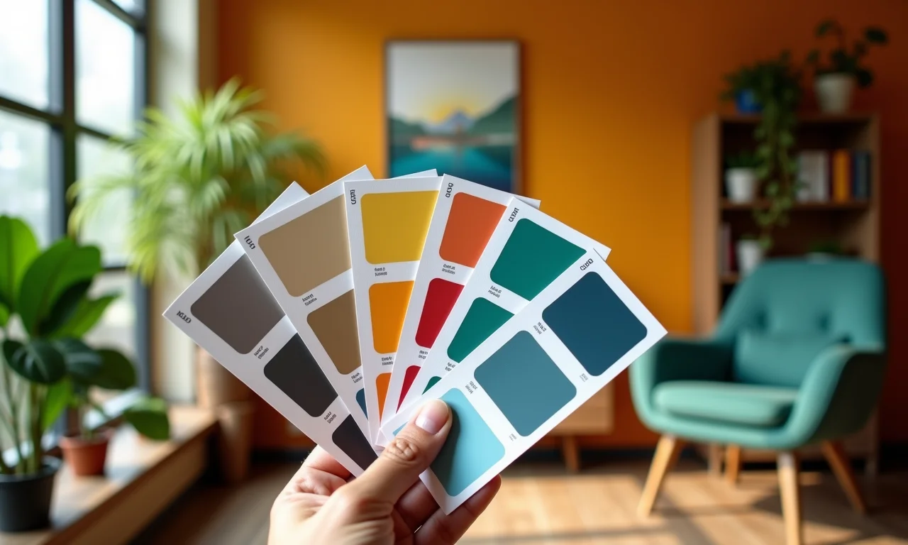 Paleta de cores vibrantes para um home office inspirador.