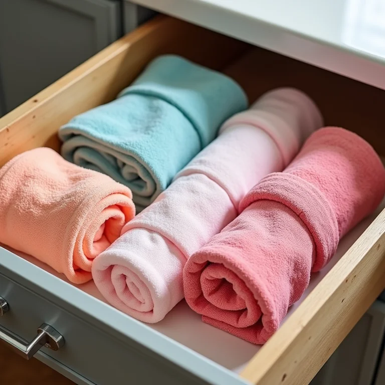 Panos de prato dobrados de forma criativa como flores e animais