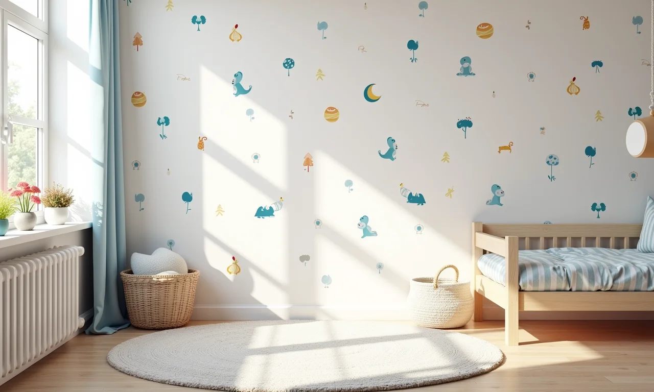 Papel de parede ideal para quarto infantil.