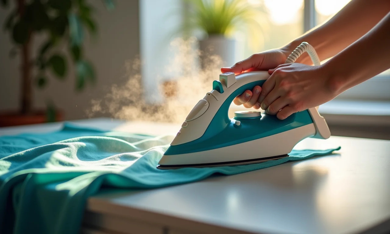 Passando lenço de seda com cuidado.