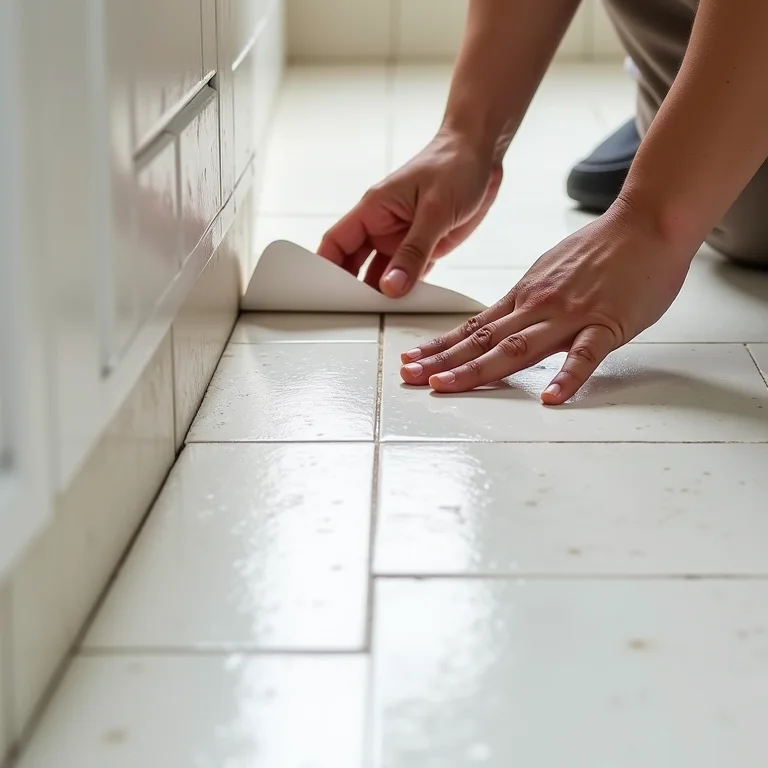 Passo a passo da aplicação de piso vinílico adesivo em banheiro.