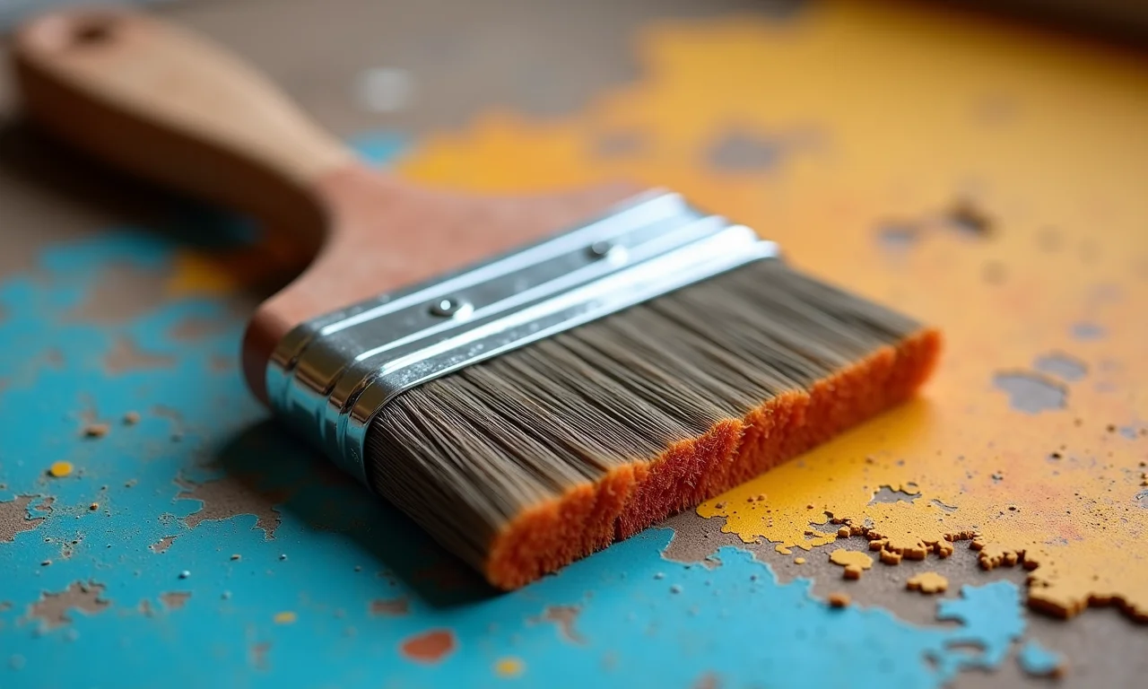 Pincel Atlas Trincha Média para detalhes na pintura do rodapé.