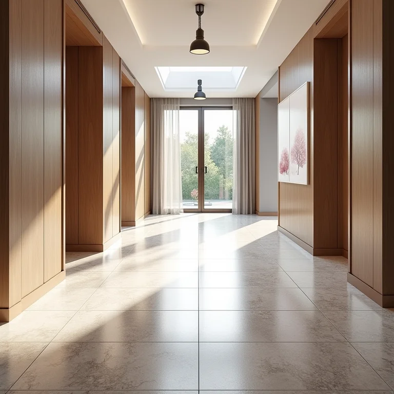 Piso antiderrapante para segurança no hall de entrada