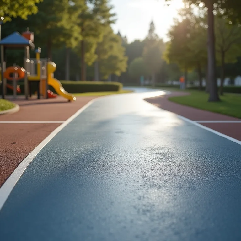 Piso de borracha contínuo (in situ) para playground.