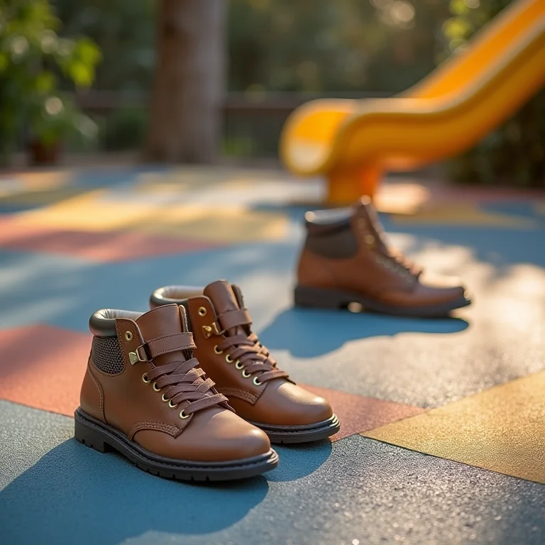 Piso de borracha resistente para áreas de recreação infantil.