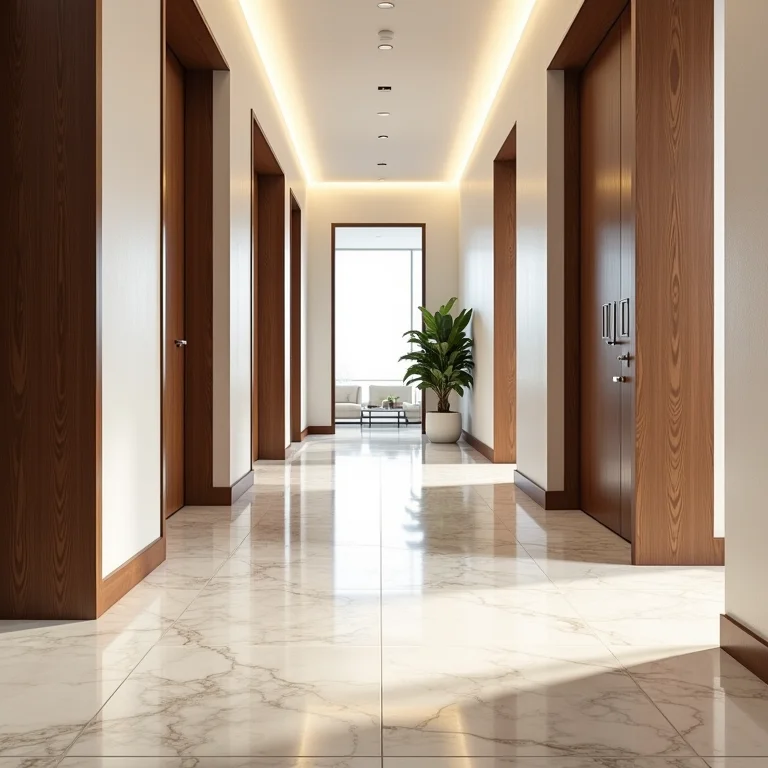 Piso de fácil limpeza para hall de entrada