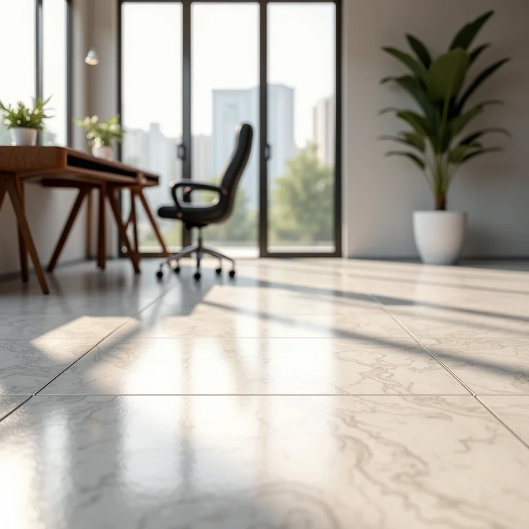 Piso de porcelanato elegante em home office