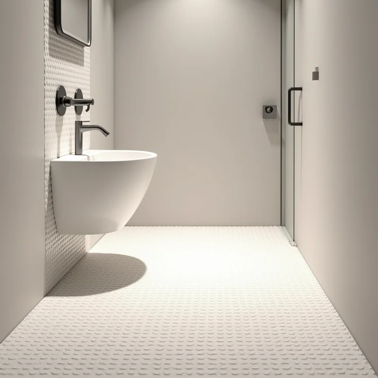 Piso ideal antiderrapante para banheiro acessível, garantindo segurança
