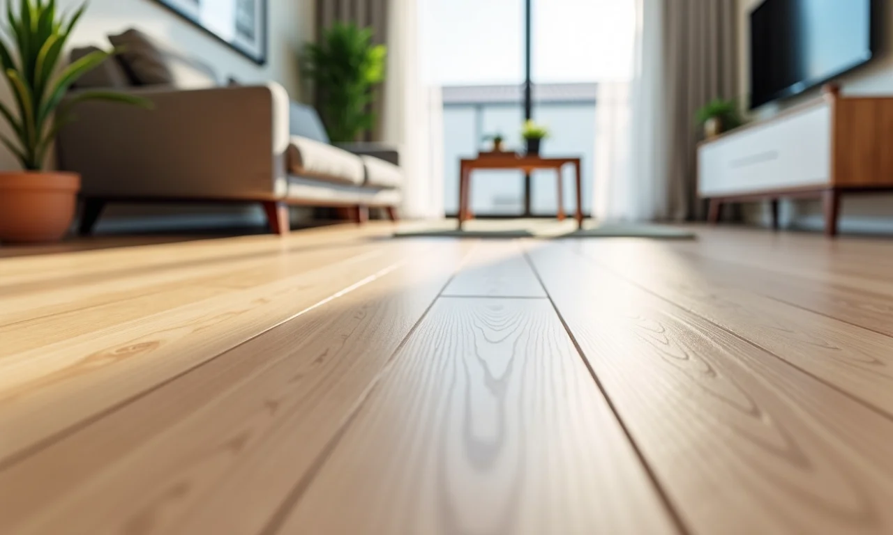 Piso laminado em apartamento para primeira locação.