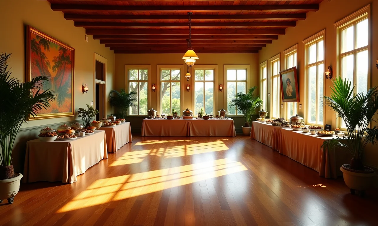 Piso laminado em buffet com beleza e custo-benefício.