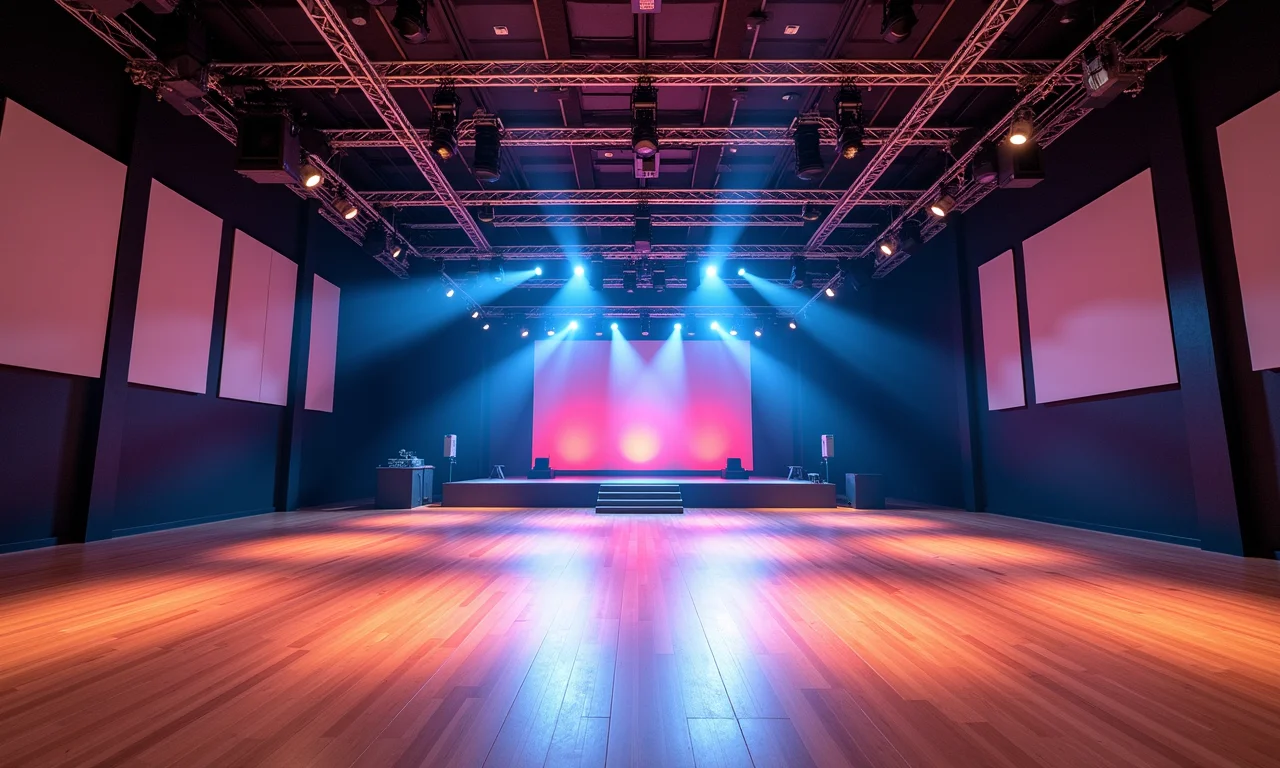 Piso Tarkett em um salão de eventos, qualidade e versatilidade.