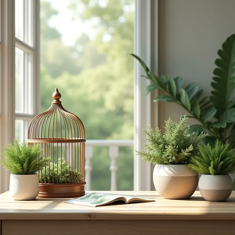 Planilha resumo: Decoração de jardim com gaiolas