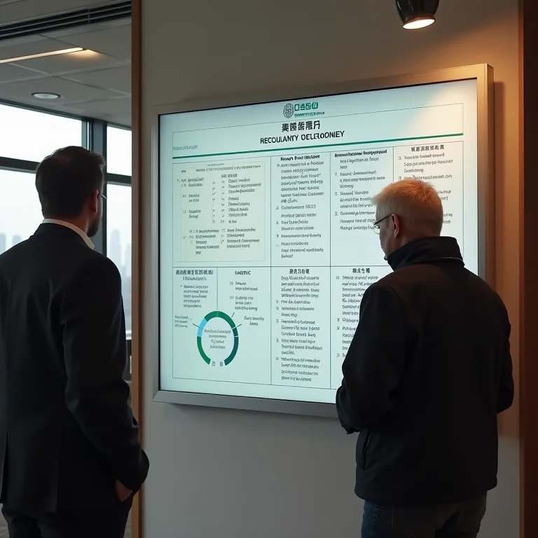 Plano de segurança do condomínio em exibição para os moradores.