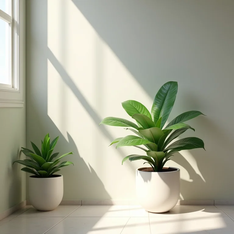 Plantas adicionando vida e frescor ao banheiro social