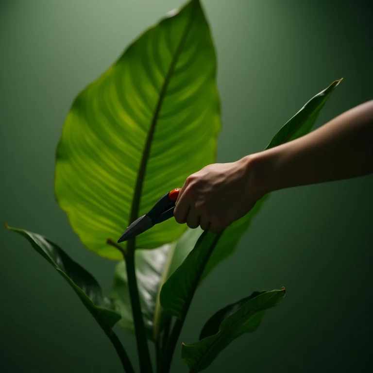 Podando uma Aglaonema para estimular o crescimento