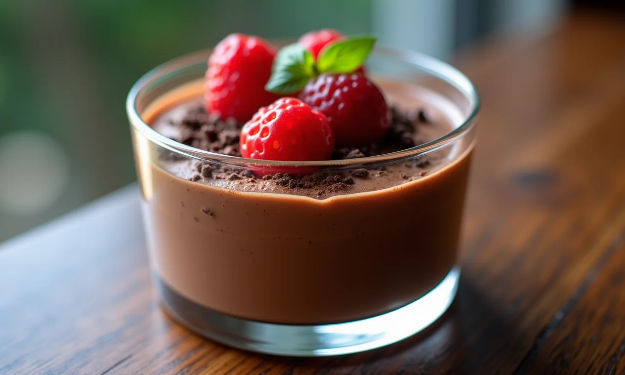 Pote de vidro com sobremesa, apresentação impecável.