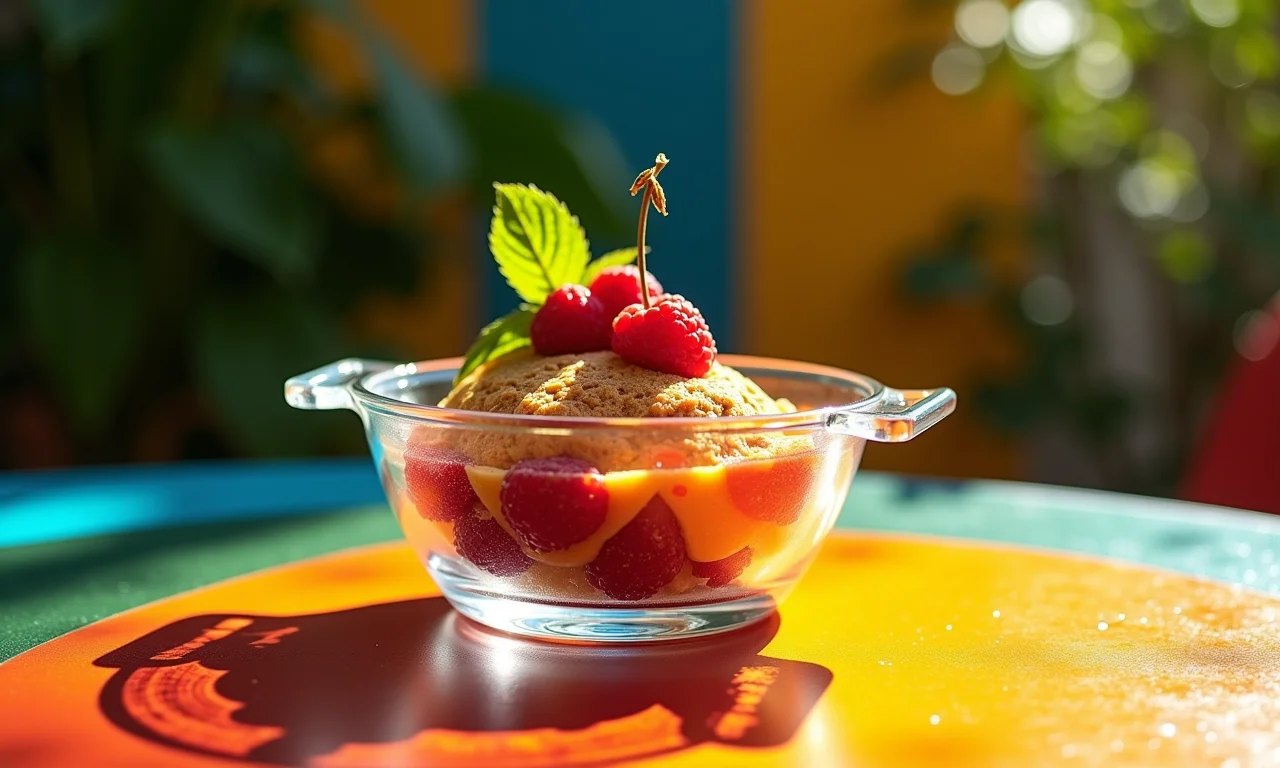 Pote de vidro Nadir Figueiredo em mesa brasileira.