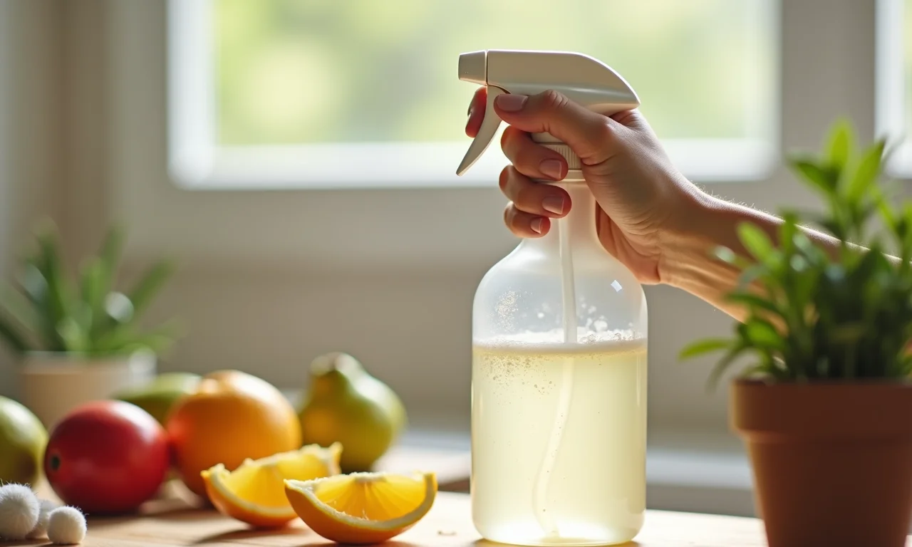 Preparando solução de limpeza caseira para o carpete do carro.